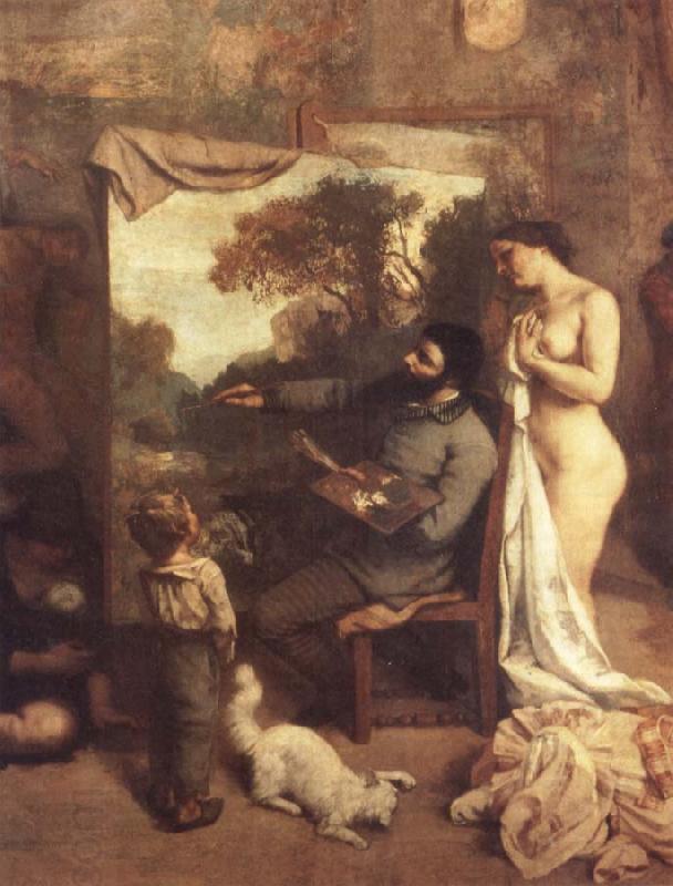 Gustave Courbet Das Atelier.Ausschnitt:Der Maler China oil painting art